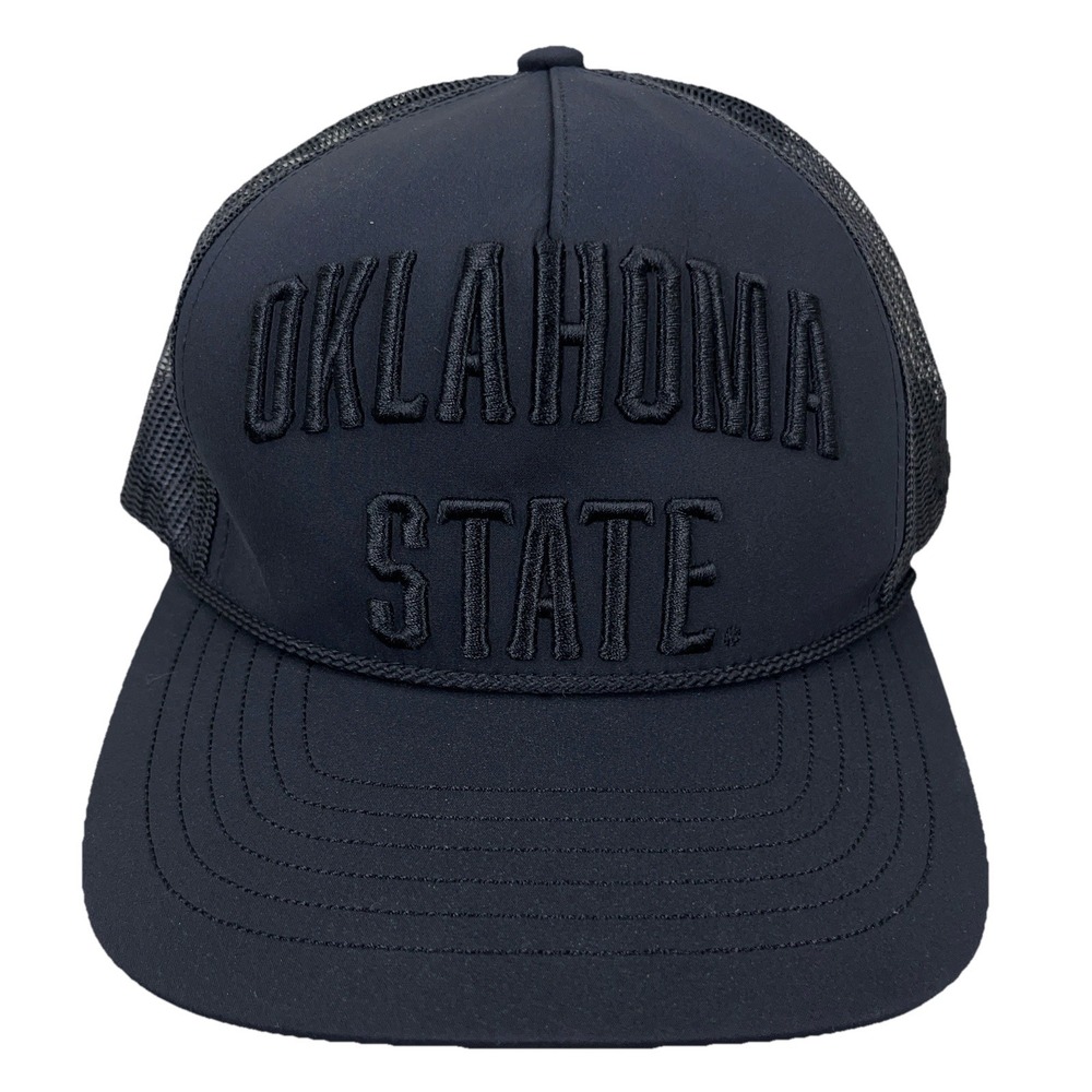 Oklahoma State Cowboys Hat Cap Snapback Double‎ Black Spellout Adjustable Mens